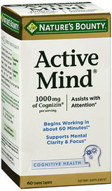 Nature's Bounty Active Mind Dietary Supplement Caplets - 60 ct