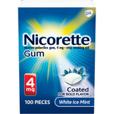 Nicorette 4mg Coated White Ice Mint - 100 ct
