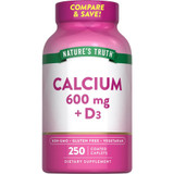 Nature's Truth Calcium 600 mg + D3 Dietary Supplement - 250 Caplets