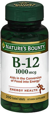 Nature's Bounty Vitamin B-12 1000 mcg - 200 Tablets