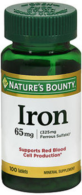 Nature's Bounty Iron 65 mg - 100 Tablets