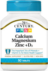 21st Century Cal Mag Zinc +D Vitamin - 90 Tablets