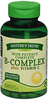 Nature's Truth B-Complex plus Vitamin C Vitamin Supplement - 100 Caplets
