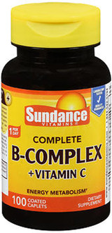 Sundance Vitamins Complete B-Complex + Vitamin C - 100 Coated Caplets