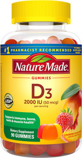 Nature Made Vitamin D3 Dietary Supplement Gummies - 90 Assorted Flavors