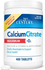21st Century Calcium Citrate + Vitamin D Caplets - 400 ct
