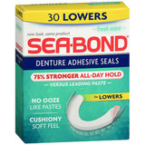 Sea-Bond Lowers Denture Adhesive Seals Fresh Mint - 30 ct