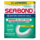 Sea-Bond Lowers Denture Adhesive Seals Fresh Mint - 30 ct
