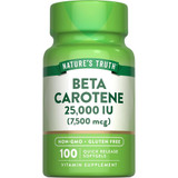 Nature's Truth Beta Carotene 25,000 IU Vitamin Supplement - 100 Softgels
