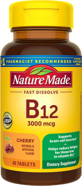 Nature Made B-12 3000 mcg Micro-Lozenges Cherry Flavor - 40 ct