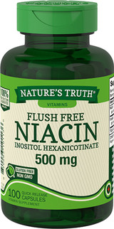 Nature's Truth Flush Free Niacin Inositol Hexanicotinate 500 mg Quick Release Capsules- 100 ct