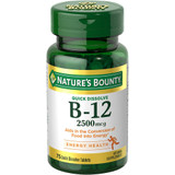 Nature's Bounty B-12 2500 mcg Supplement Quick Dissolve Natural Cherry Flavor - 75 Tablets
