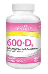 21st Century Calcium 600 +D3 - 400 Caplets