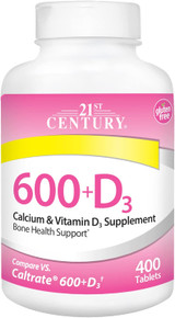 21st Century Calcium 600 +D3 - 400 Caplets