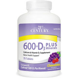 21st Century 600+D3 plus Minerals Calcium Chewables Fruit Punch - 75 ct