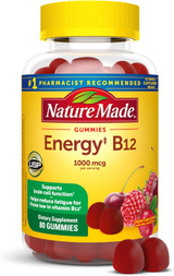 Nature Made Energy B12 1000 mcg per Serving Dietary Supplement Adult Gummies Cherry & Wild Berries - 80 ct