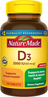Nature Made D3 2000 IU - 220 Tablets