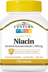 21st Century Niacin 500 mg Tablets Flush Free - 110 Tablets