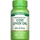 Nature's Truth Norwegian Cod Liver Oil Dietary Supplement - 100 Softgels