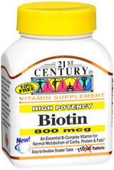 21st Century Biotin 800 mcg - 110 Tablets