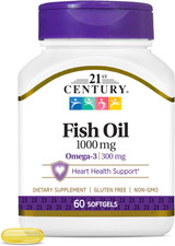 21st Century Omega-3 Fish Oil 1000 mg - 60 Softgels