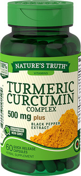 Nature's Truth Turmeric Curcumin Complex 500 mg plus Black Pepper Extract Quick Release Capsules - 60 ct