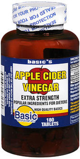 Basic Vitamins Apple Cider Vinegar Tablets Extra Strength - 180 ct