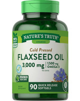 Nature's Truth Cold Pressed Flaxseed Oil 3,000 mg Quick Release Softgels - 90 ct