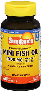 Sundance Vitamins Fish Oil 1300 mg Natural Lemon Flavor - 60 Mini Softgels