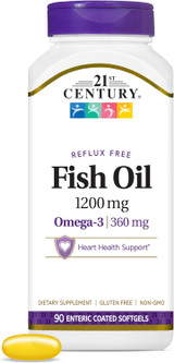 21st Century Fish Oil 1200 mg Supplement - 90 Enteric Coated Softgels
