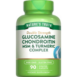 Nature's Truth Double Strength Glucosamine Chondroitin MSM Complex Dietary Supplement - 90 Coated Caplets