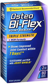 Osteo Bi-Flex Joint Health Triple Strength + MSM Formula Joint Shield + Glucosamine Coated Tablets - 80 ct