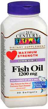 21st Century Fish Oil 1200 mg Softgels Maximum Strength - 90 ct