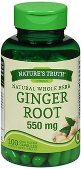 Nature's Truth Ginger Root 550 mg Herbal Supplement - 100 Capsules