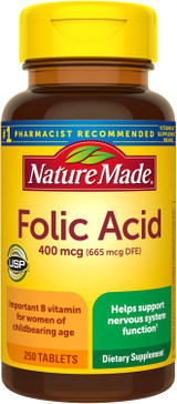 Nature Made Folic Acid 400 mcg Tablets - 250 ct