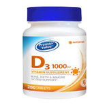 Premier Value D Vitamin Supplement - 1000iu, Tablets 200 ct