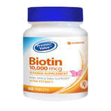 Premier Value Biotin Vitamin Supplement - 10,000mcg, Tablets 60 ct