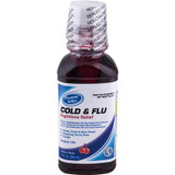 Premier Value Night-time Cold/Flu Liquid, Cherry - 12oz