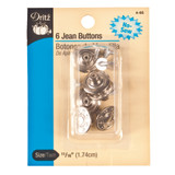 Jean Buttons - 6 pc - Nickel, 6 pc