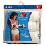 Ladies' Cotton Briefs - Size 5, White