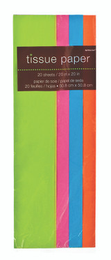 Tissue Paper - Brights Mix, 20x20"