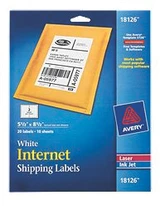 Avery Internet Shipping Labels 20ct - White, 5.5 x 8.5