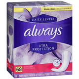 Always Xtra Protection Dailies Liners Extra Long Unscented - 68 ct
