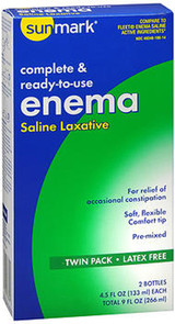 Sunmark Complete & Ready-to-use Enema Saline Laxative Twin Pack - 9 oz