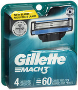 Gillette Mach3 Cartridges - 4 ct