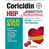 Coricidin HBP Tablets Cold and Flu - 10 ct