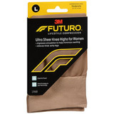 Futuro Revitalizing Ultra Sheer Knee Highs for Women Large Nude Moderate Compression - 1 Pair