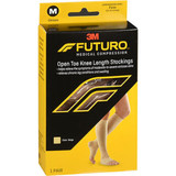 Futuro Therapeutic Open Toe Knee Length Stockings For Men & Women Medium Beige Firm