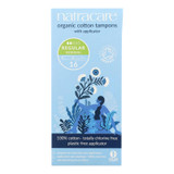 Natracare 100% Organic Cotton Tampons Regular W- Applicator - 16 Tampons