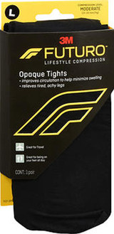 Futuro Lifestyle Compression Opaque Tights Moderate Large Black 71071EN